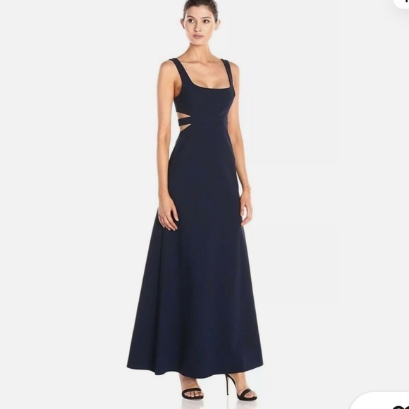 Jill Jill Stuart Sleeveless Navy Cutout Maxi Back Zip Tank Gown Dress 4 - Picture 1 of 15